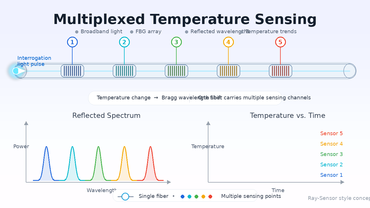 Schematic Diagram of the UW-FBG Temperature Sensing Principle